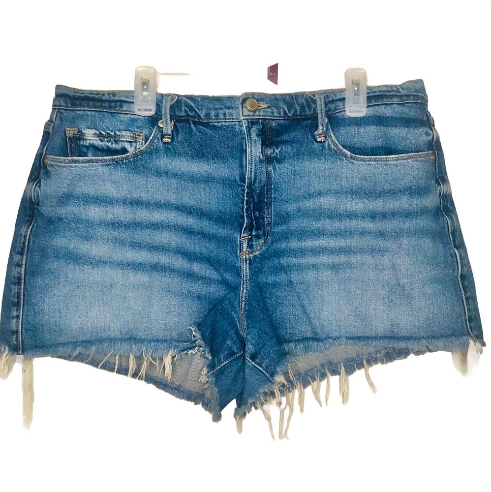 Good American Good ‘90s Short Indigo156 High Waisted Sz 18 Denim Shorts